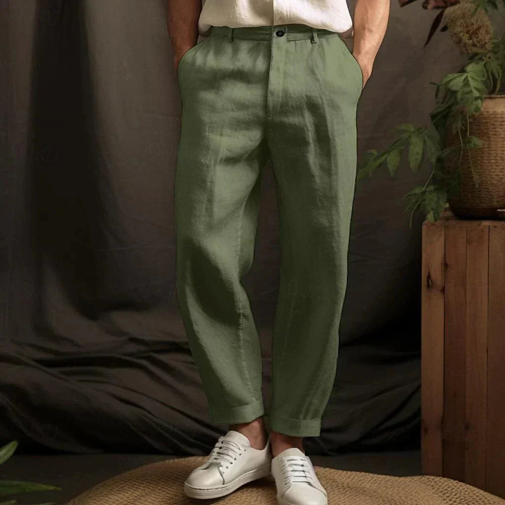 Men's Airy Relaxed-Fit Straight-Leg Trousers