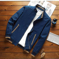 Men's Bomber Jacket with Stand-Up Collar