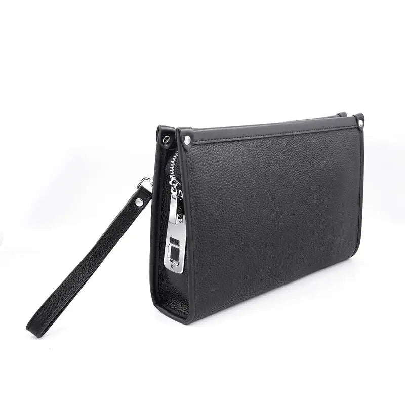 Men's Business Wristlet with Fingerprint Lock – Black