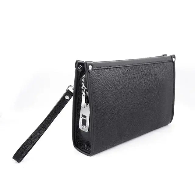 Men's Business Wristlet with Fingerprint Lock – Black