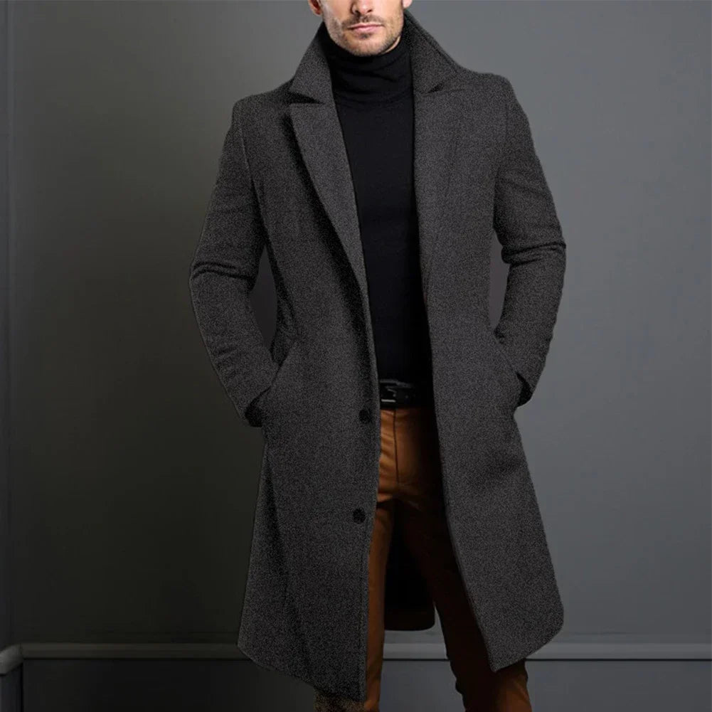 Men's Classic Tailored Overcoat - Navy, Black & Beige