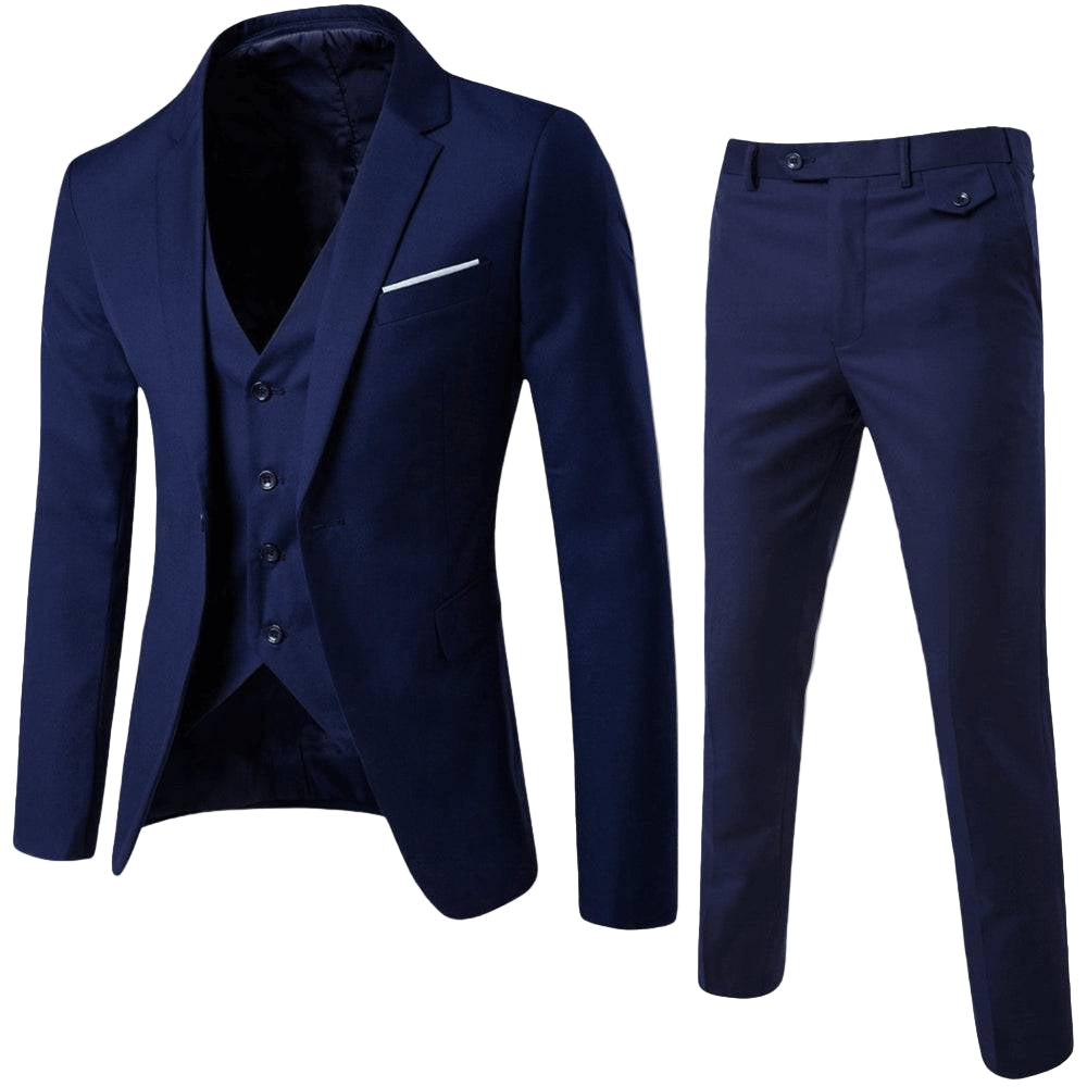 Men's Classic Tailored Two-Piece Suit Set