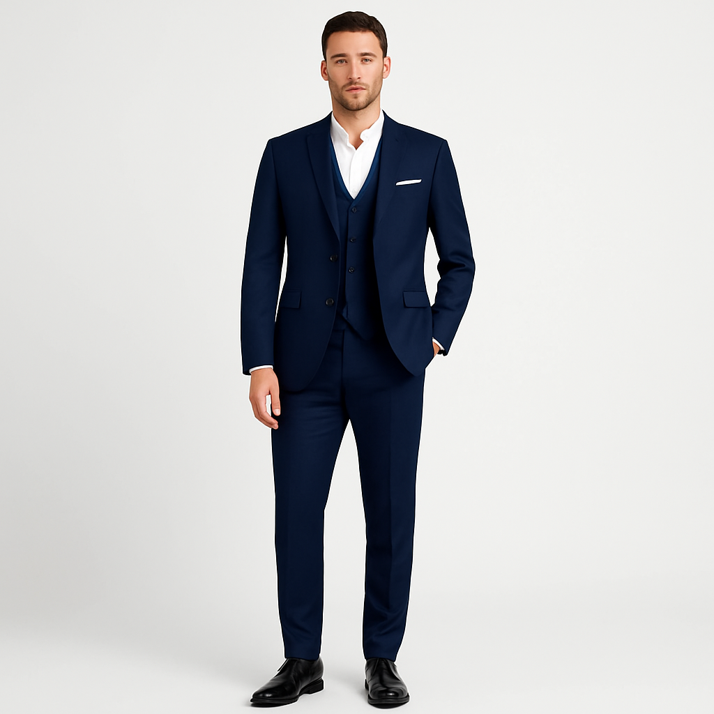 Men's Classic Tailored Two-Piece Suit Set