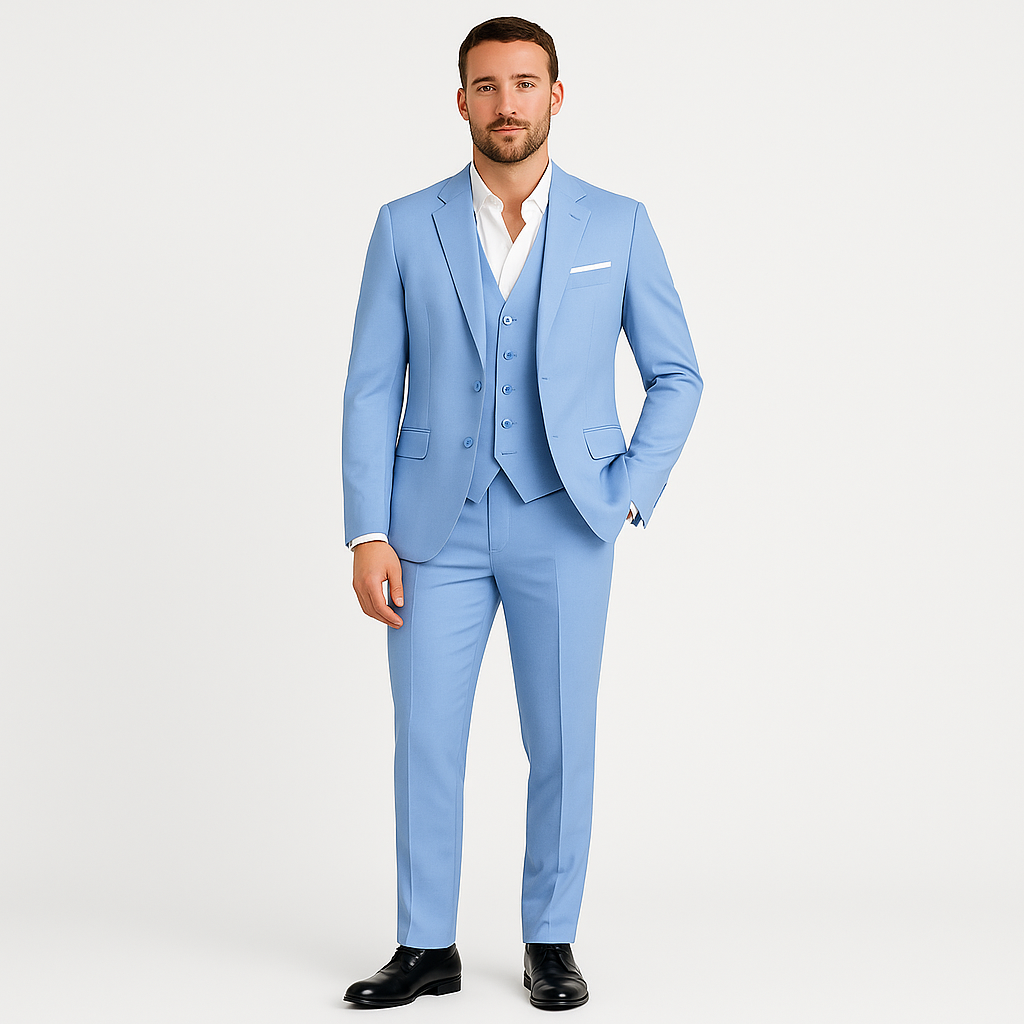 Men's Classic Tailored Two-Piece Suit Set