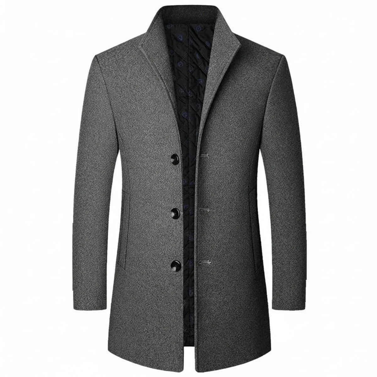 Men's Classic Three-Button Formal Overcoat
