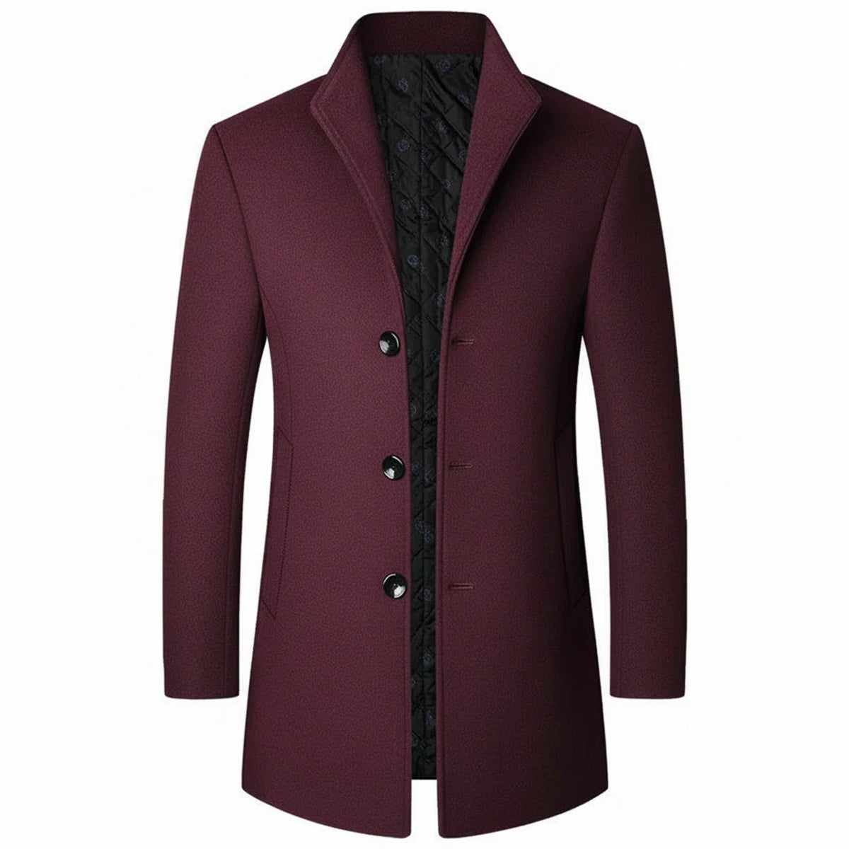 Men's Classic Three-Button Formal Overcoat