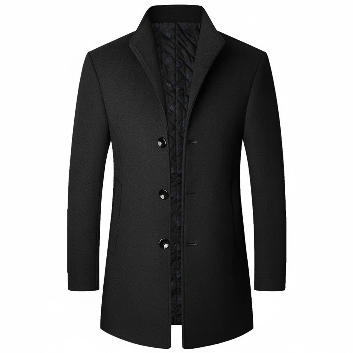 Men's Classic Three-Button Formal Overcoat