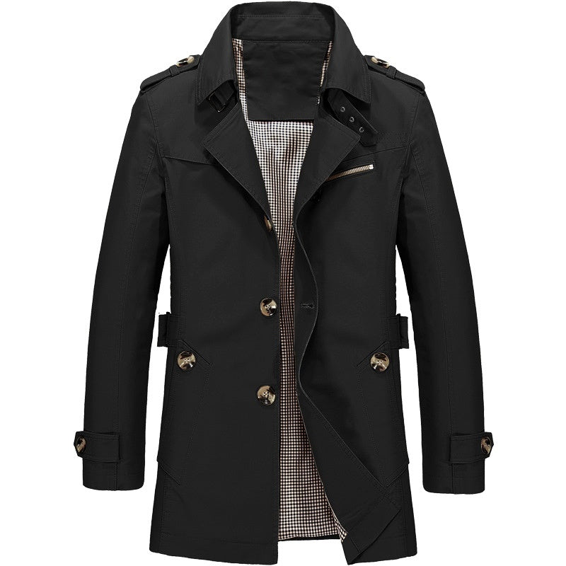 Men's Elegant Structured Fit Trench Coat - Comfortable and Stylish