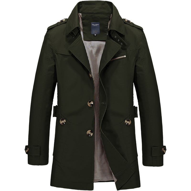 Men's Elegant Structured Fit Trench Coat - Comfortable and Stylish
