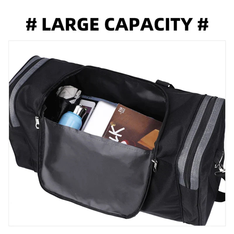 Men's Foldable Travel Bag - Large Capacity Waterproof Shoulder Bag for Business Trips, Short Trips, Sports & Leisure