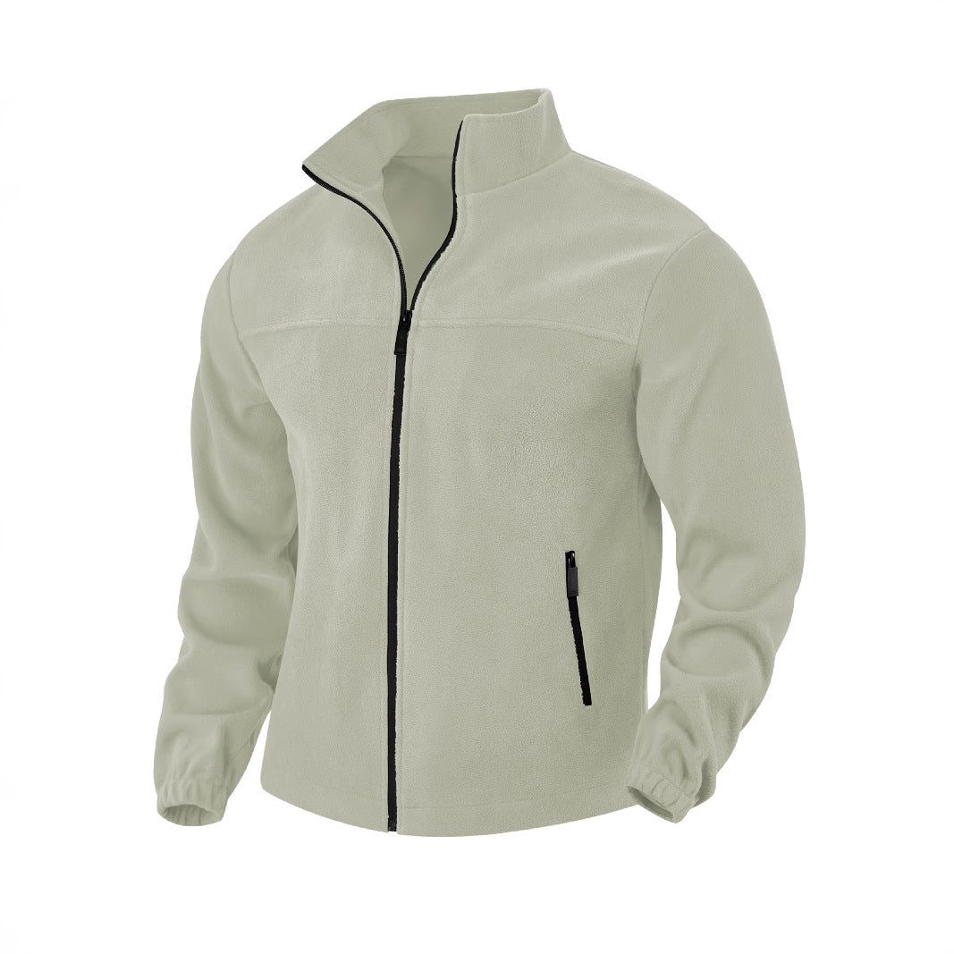 Men's Full-Zip Jacket with Stand-Up Collar and Zip Pockets