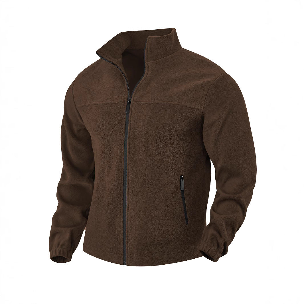 Men's Full-Zip Jacket with Stand-Up Collar and Zip Pockets