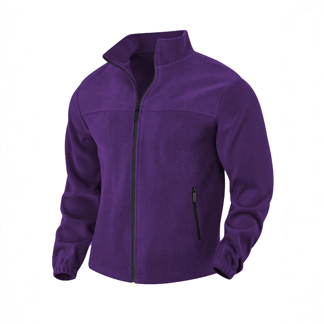 Men's Full-Zip Jacket with Stand-Up Collar and Zip Pockets
