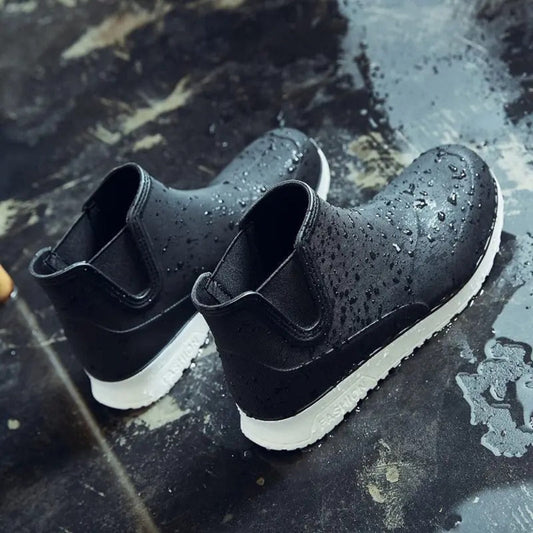 Men's Lightweight, Durable and Waterproof Slip-On Rain Boots