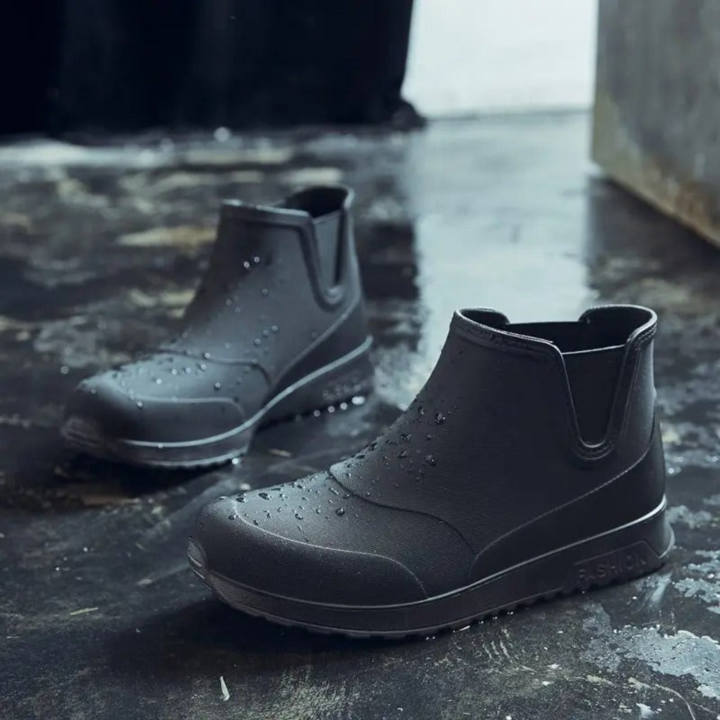 Men's Lightweight, Durable and Waterproof Slip-On Rain Boots