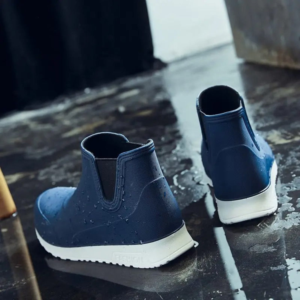 Men's Lightweight, Durable and Waterproof Slip-On Rain Boots