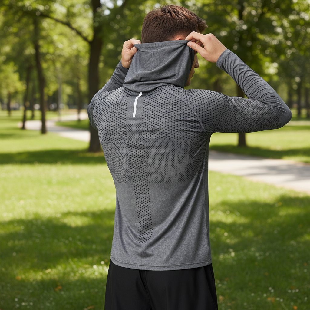 Men's Lightweight Performance Workout Hooded Shirt