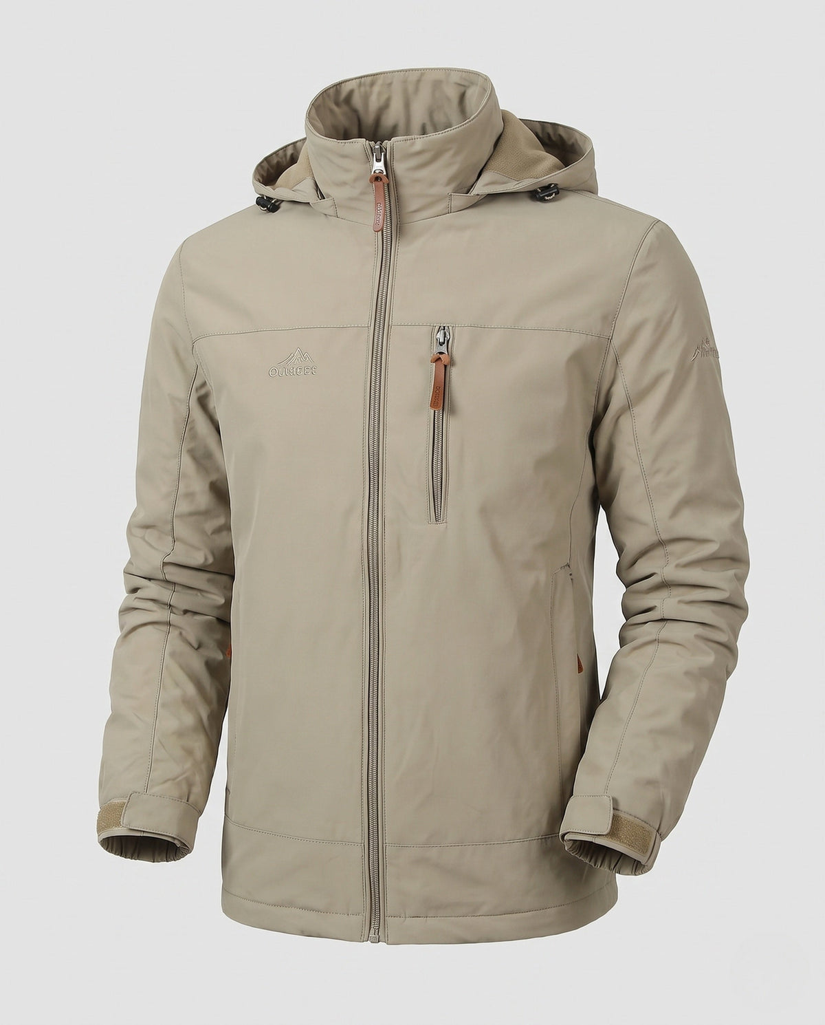 Men's Lightweight Softshell Outdoor Jacket with Hood and Zip Pockets