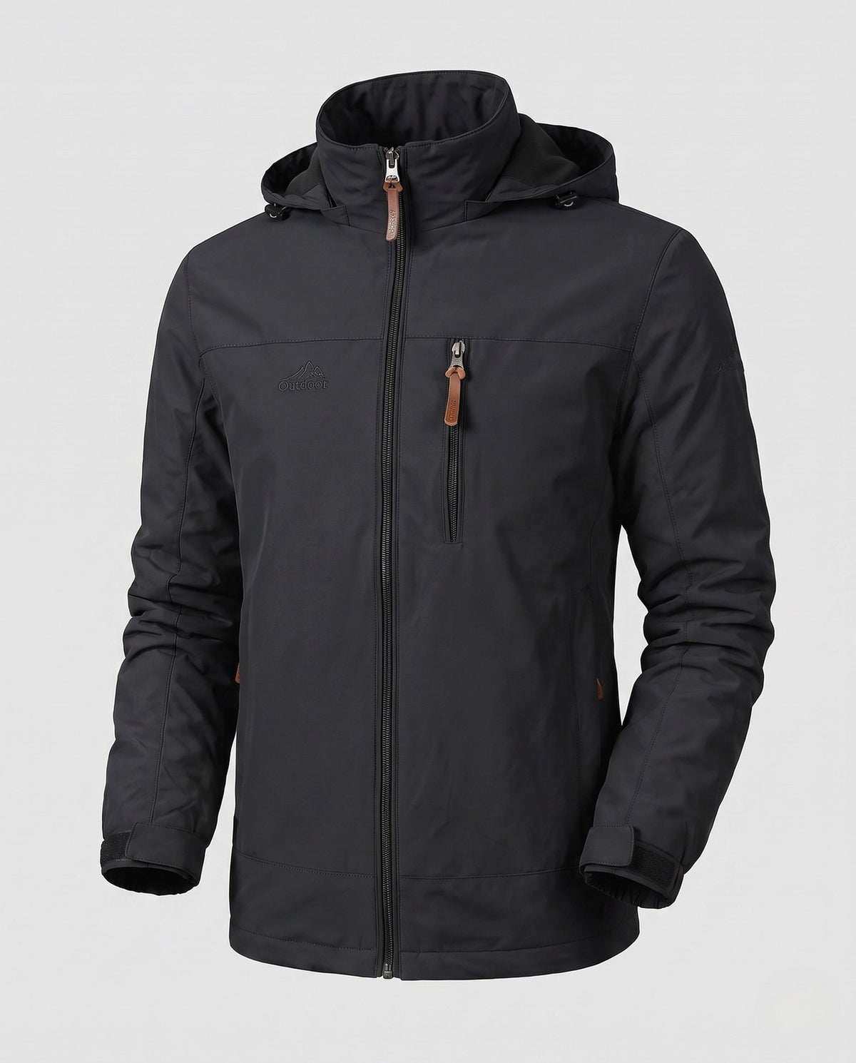 Men's Lightweight Softshell Outdoor Jacket with Hood and Zip Pockets