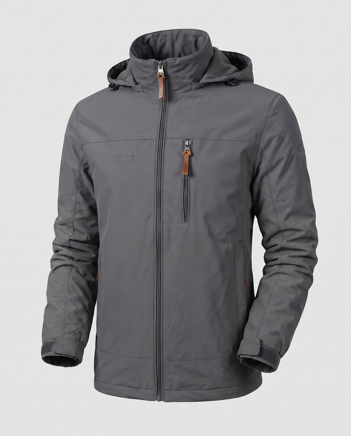 Men's Lightweight Softshell Outdoor Jacket with Hood and Zip Pockets