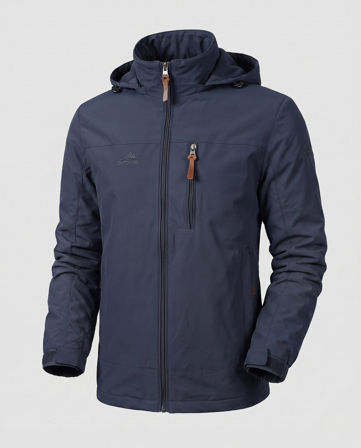 Men's Lightweight Softshell Outdoor Jacket with Hood and Zip Pockets