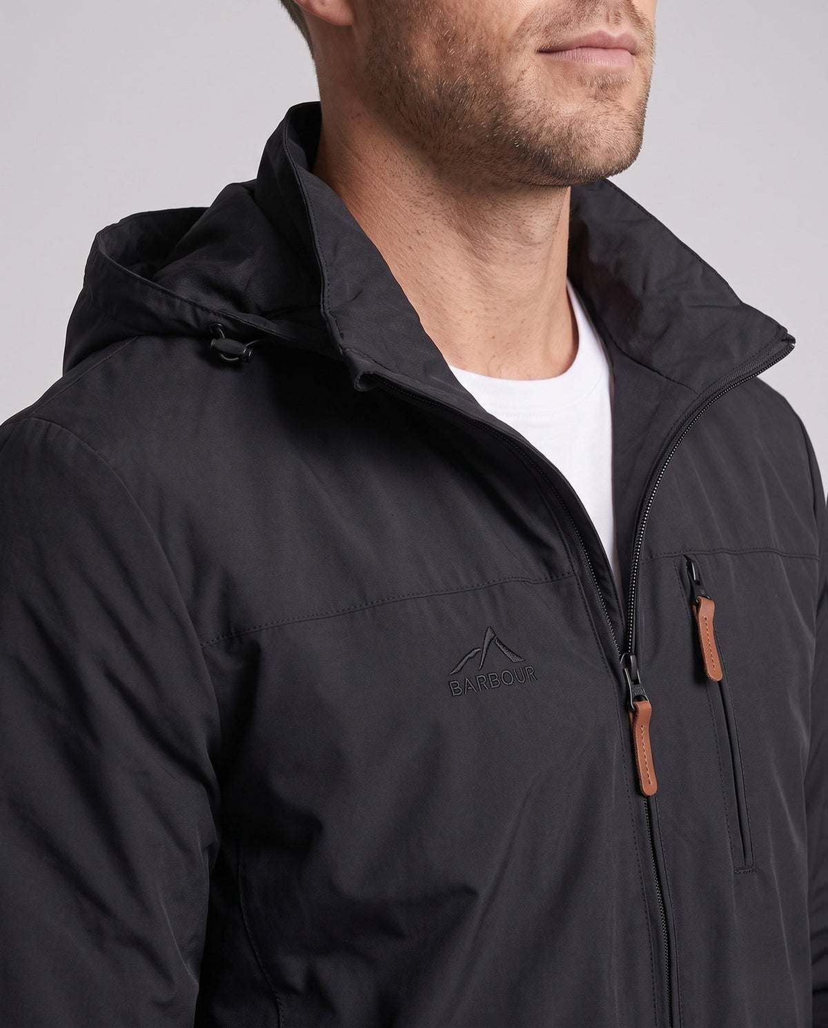 Men's Lightweight Softshell Outdoor Jacket with Hood and Zip Pockets