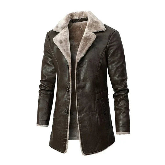 Men's Long Coat with Collar