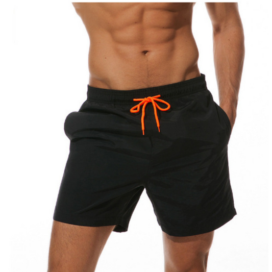 Men's Loose Fit Mid-Rise Swim Shorts with Drawstring