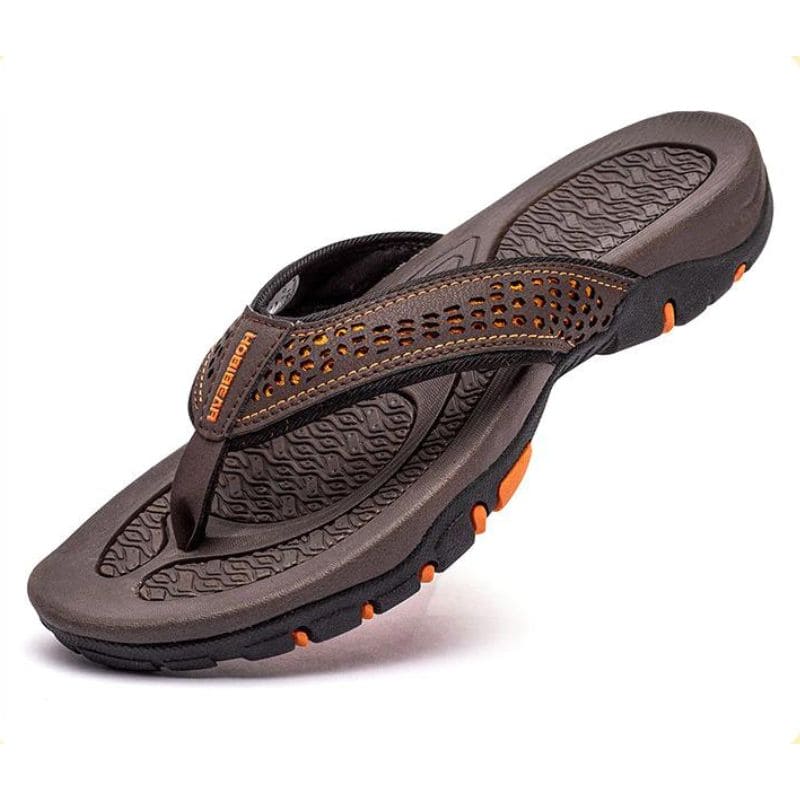 Men's Orthopedic Flip Flops with Geometric Strap