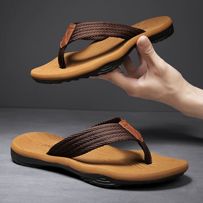 Men's Orthopedic Flip Flops with Geometric Strap