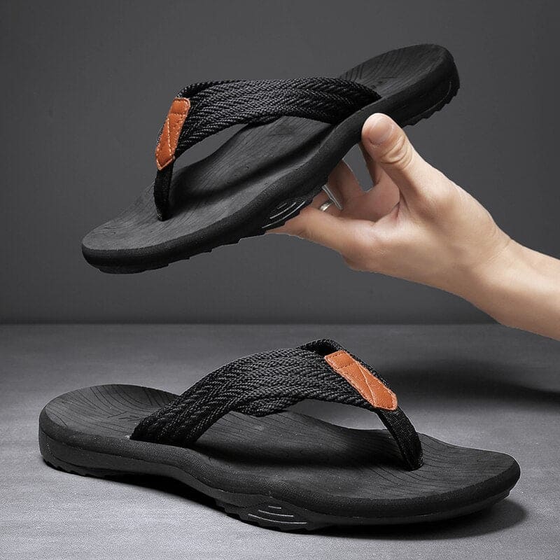 Men's Orthopedic Flip Flops with Geometric Strap