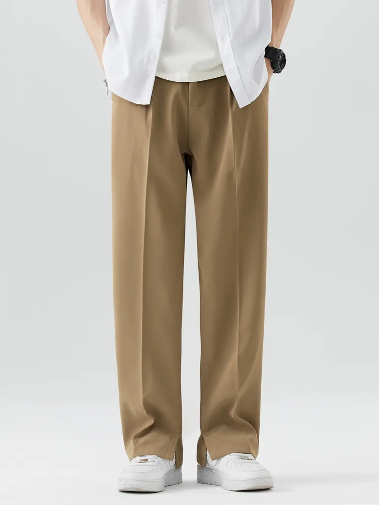 Men's Pleated Wide-Leg Trousers