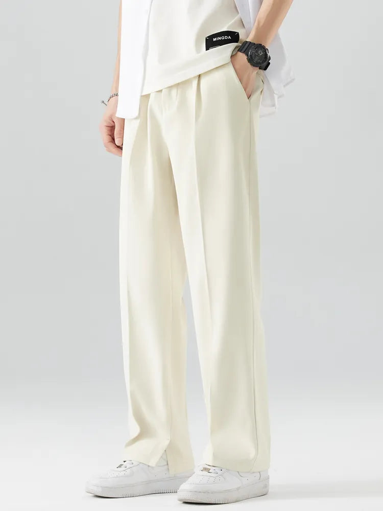 Men's Pleated Wide-Leg Trousers