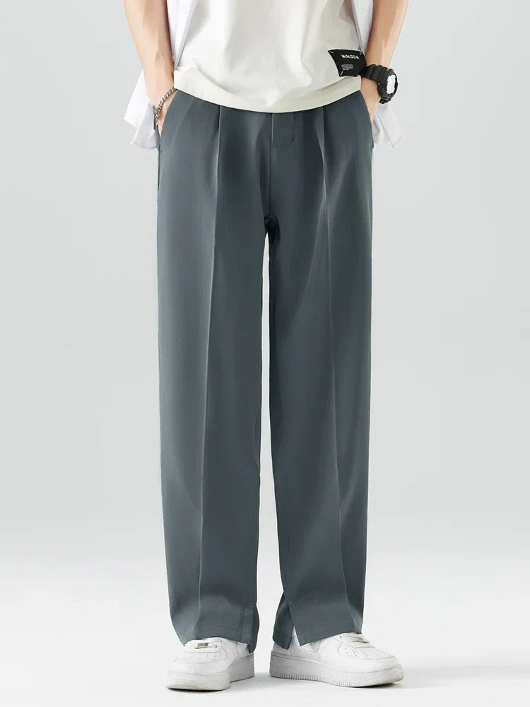 Men's Pleated Wide-Leg Trousers