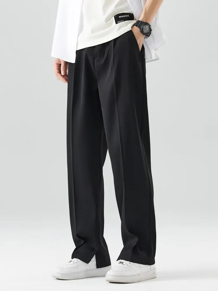Men's Pleated Wide-Leg Trousers