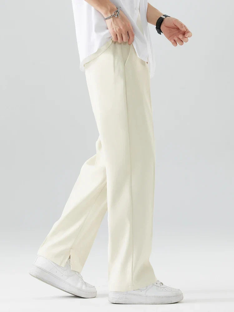 Men's Pleated Wide-Leg Trousers