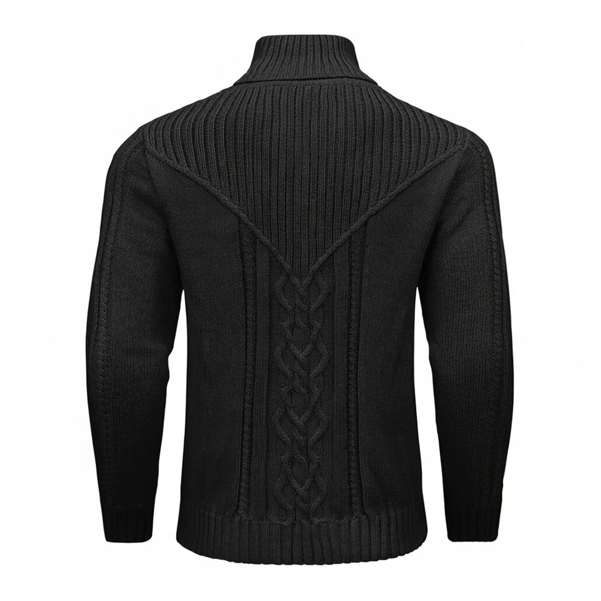Men's Shawl Collar Cable-Knit Sweater