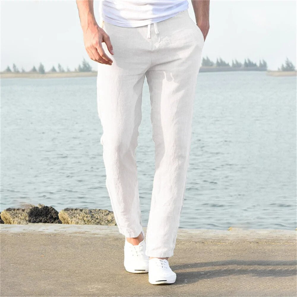 Men's Straight Leg Drawstring Casual Pants