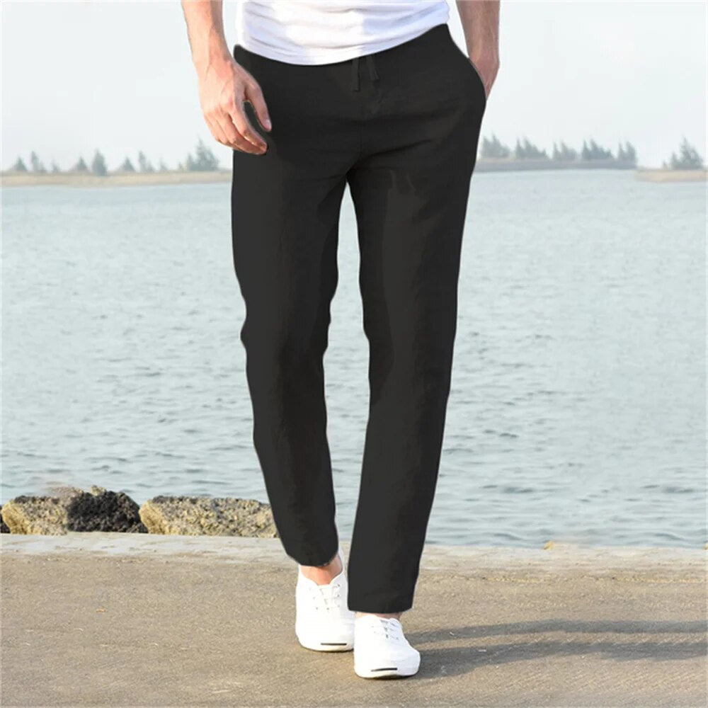 Men's Straight Leg Drawstring Casual Pants