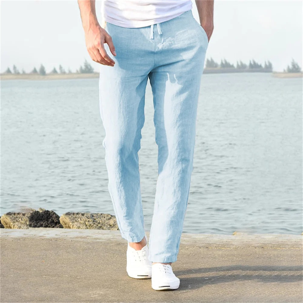 Men's Straight Leg Drawstring Casual Pants