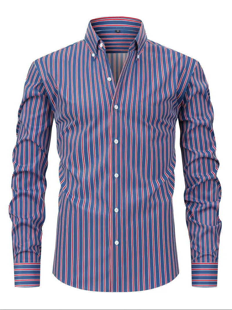 Men's Striped Button-Down Shirt