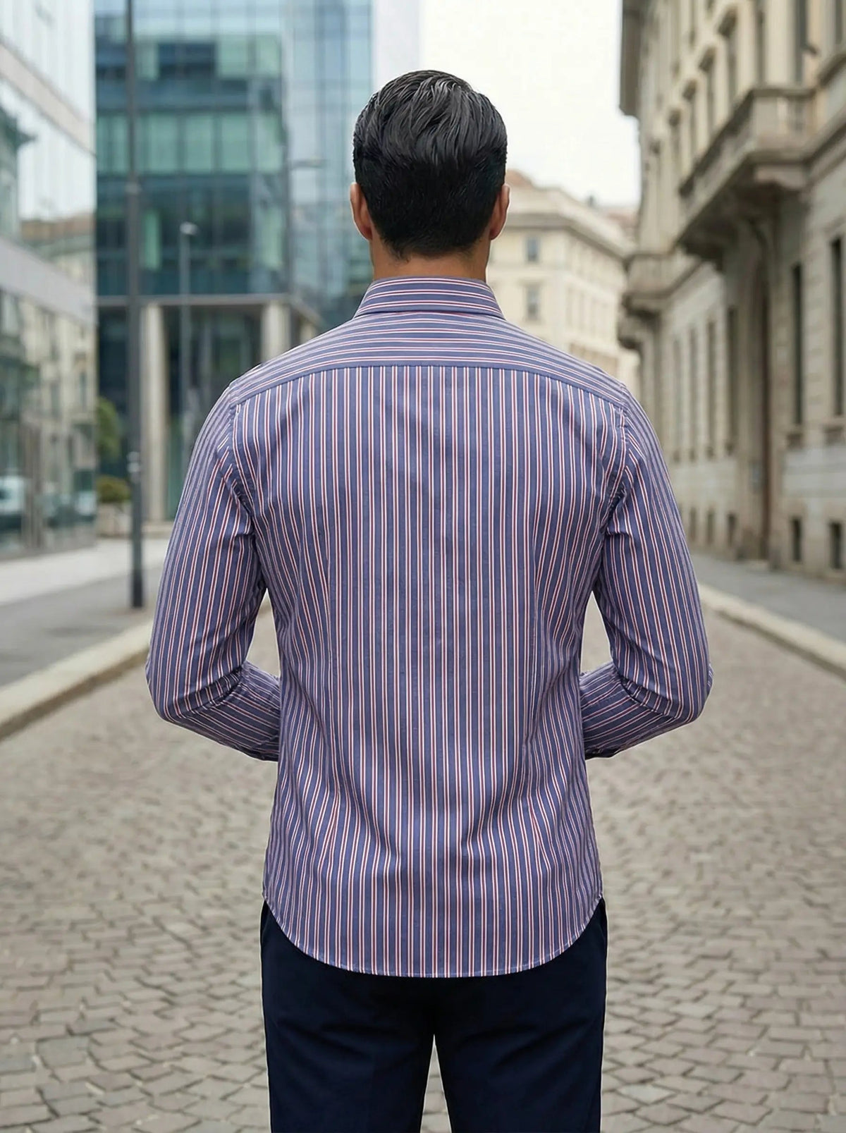 Men's Striped Button-Down Shirt