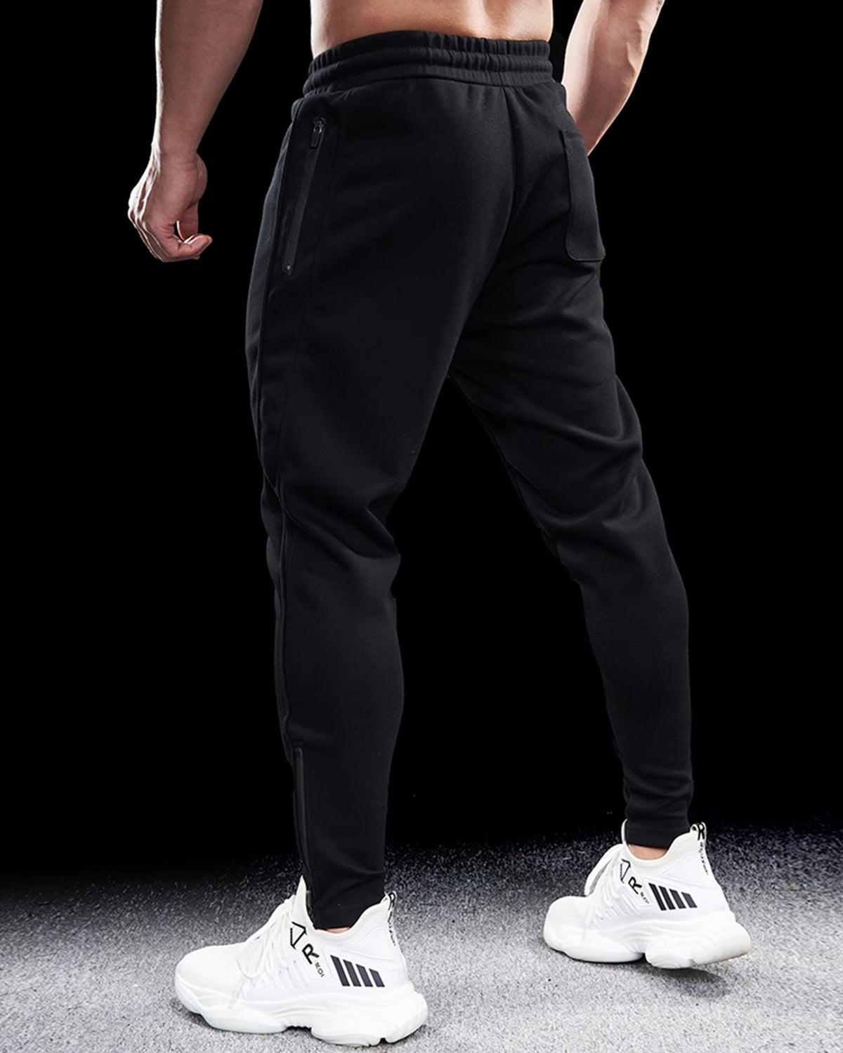 Men's Tapered Track Joggers with Zippered Hems