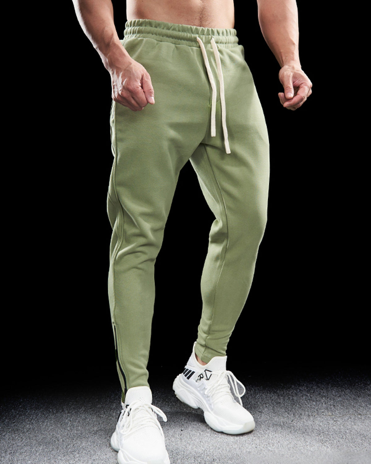 Men's Tapered Track Joggers with Zippered Hems