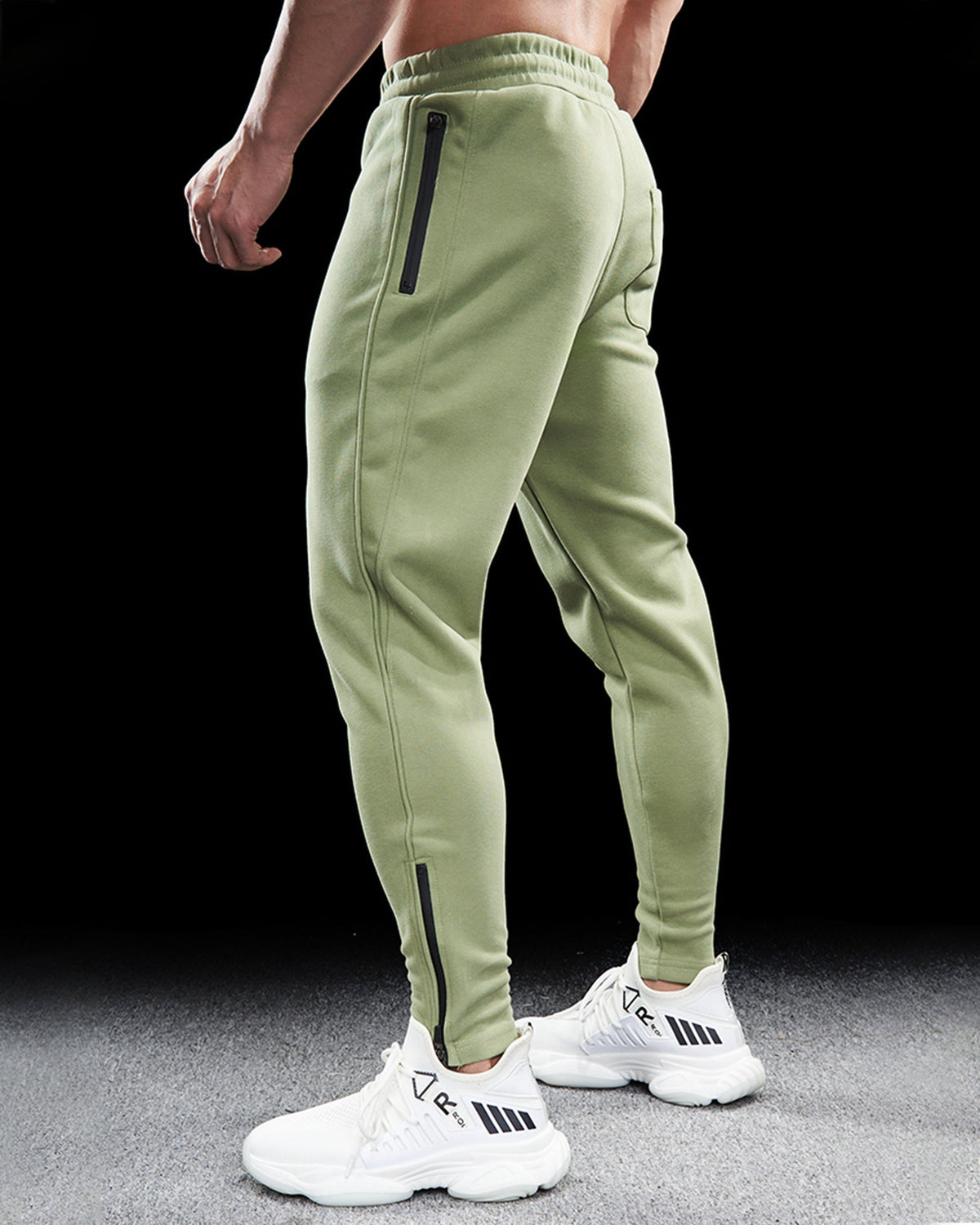 Men's Tapered Track Joggers with Zippered Hems