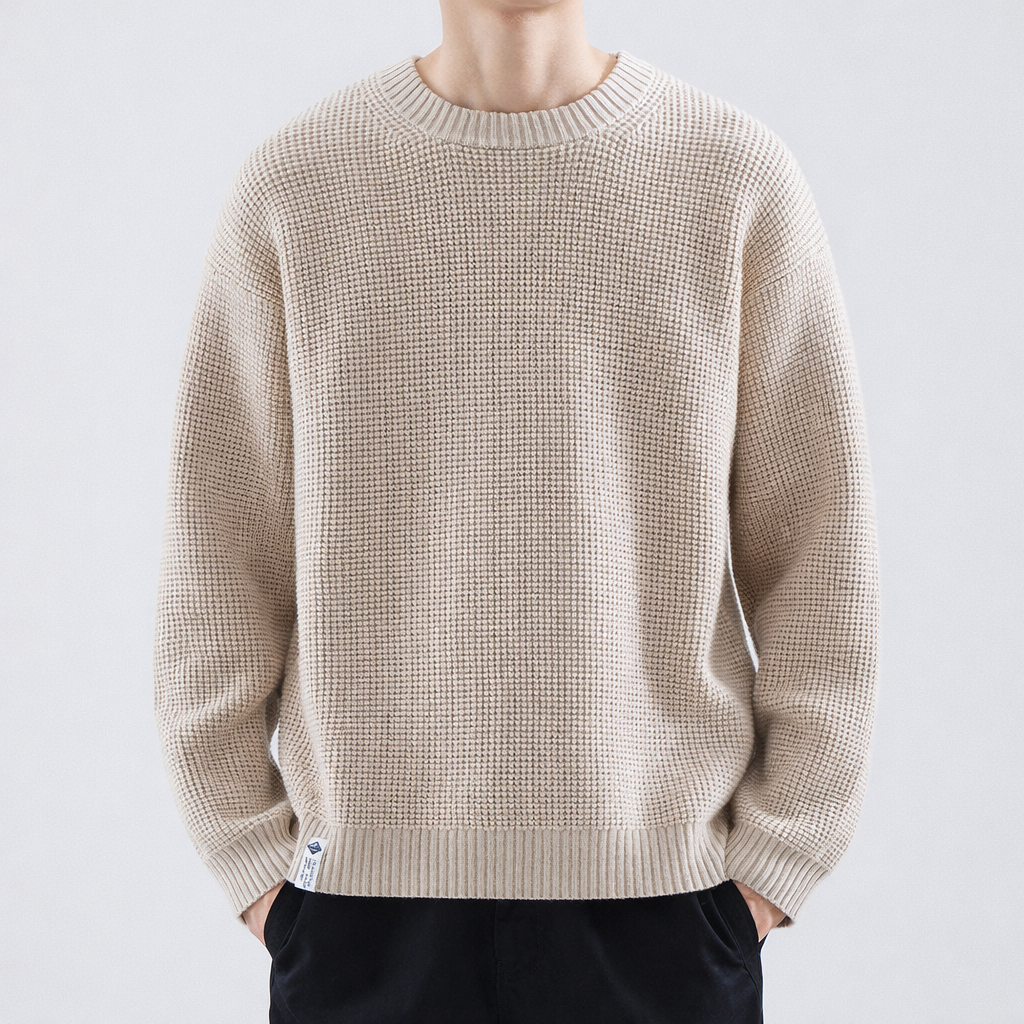 Men's Textured Crew Neck Sweater