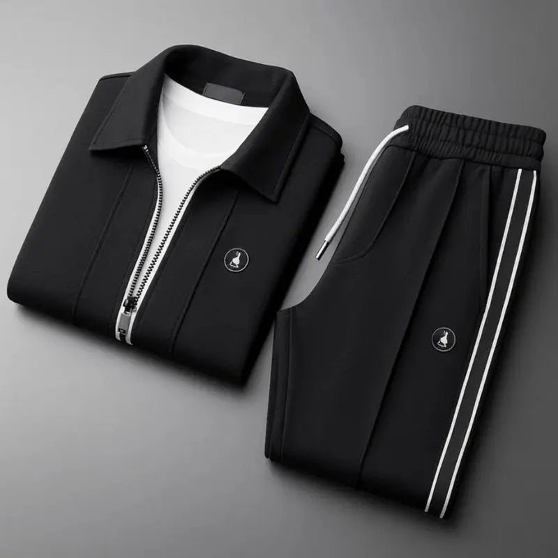 Men's Tracksuit Set with Zip-Up Jacket and Joggers