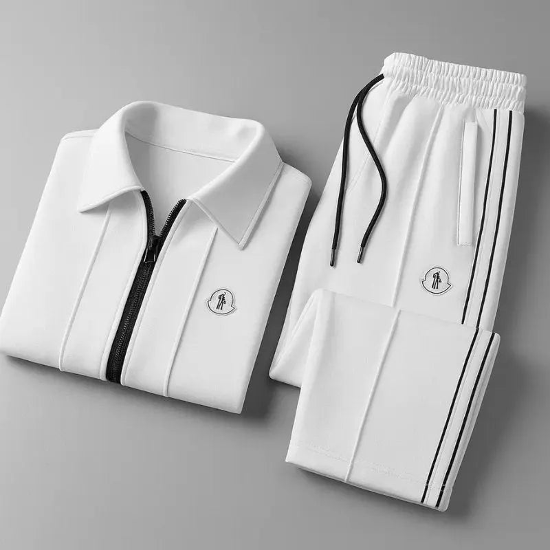 Men's Tracksuit Set with Zip-Up Jacket and Joggers