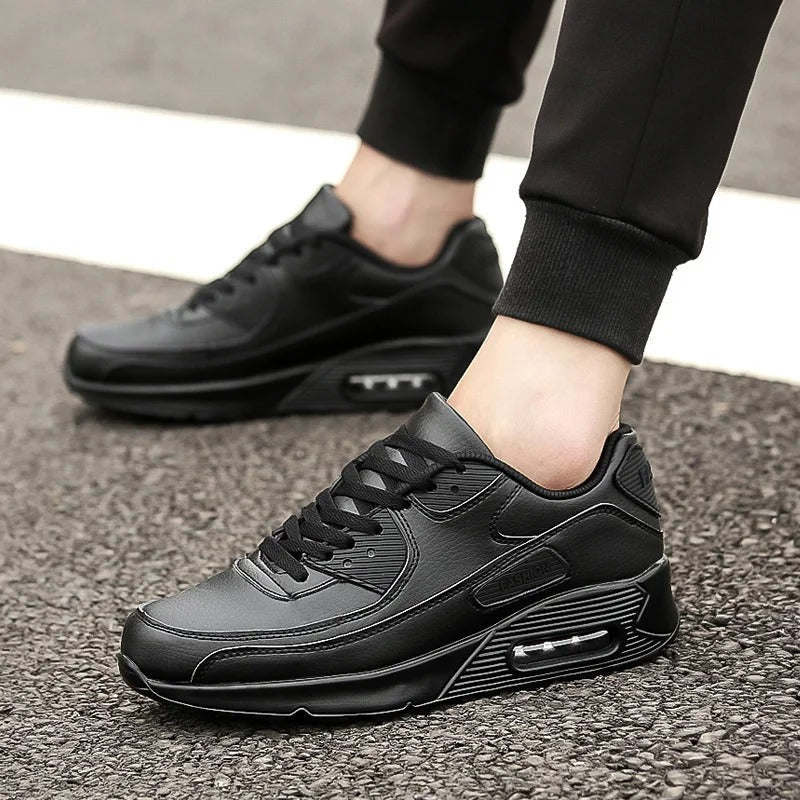 Men's White Thick-Sole Sneakers