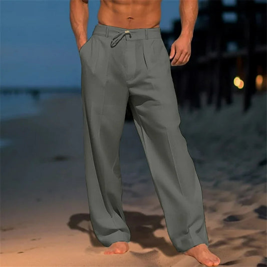 Men's Wide-Leg Pleated Pants